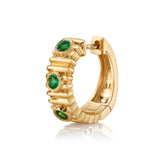 Emerald Accordian Huggie Huggie Earrings Roseark Deux Single