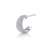 Pavé Diamond Wide Huggie Huggie Earrings Roseark Deux Single