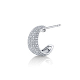 Pavé Diamond Wide Huggie Huggie Earrings Roseark Deux Single