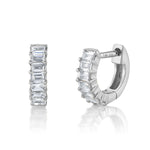 Baguette Stone Huggie Huggie Earrings Roseark Deux Pair WGold + Diamond