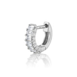 Baguette Stone Huggie Huggie Earrings Roseark Deux Single WGold + Diamond