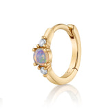 Opal Diamond Huggie Huggie Earrings Roseark Deux Single