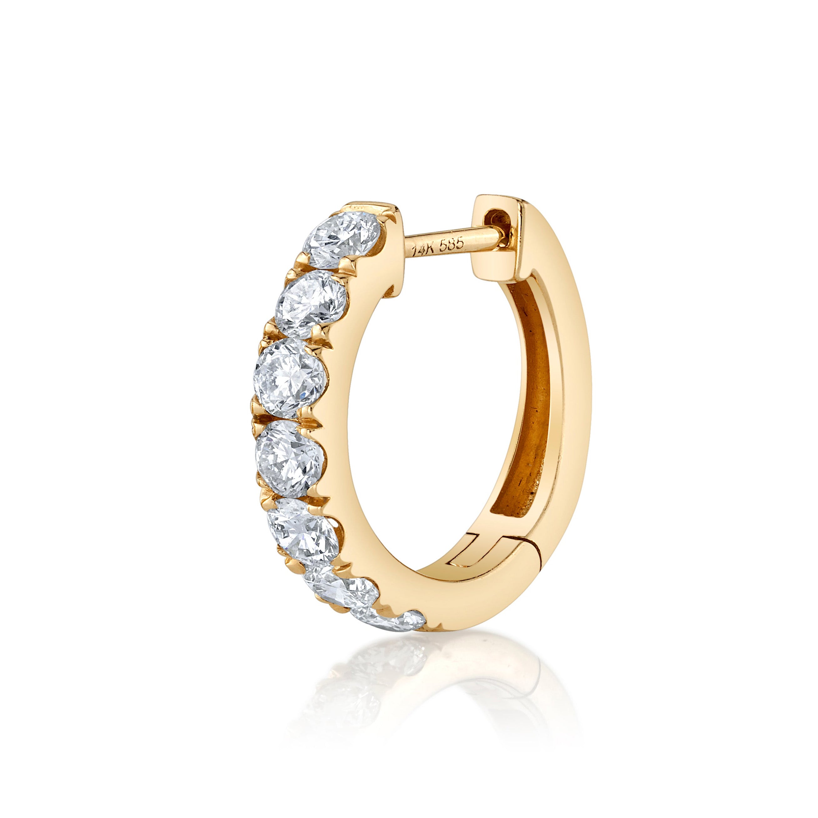 Diamond Huggie, Large Huggie Earrings Roseark Deux Single