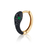 Black Diamond Snake Huggie Huggie Earrings Roseark Deux Single