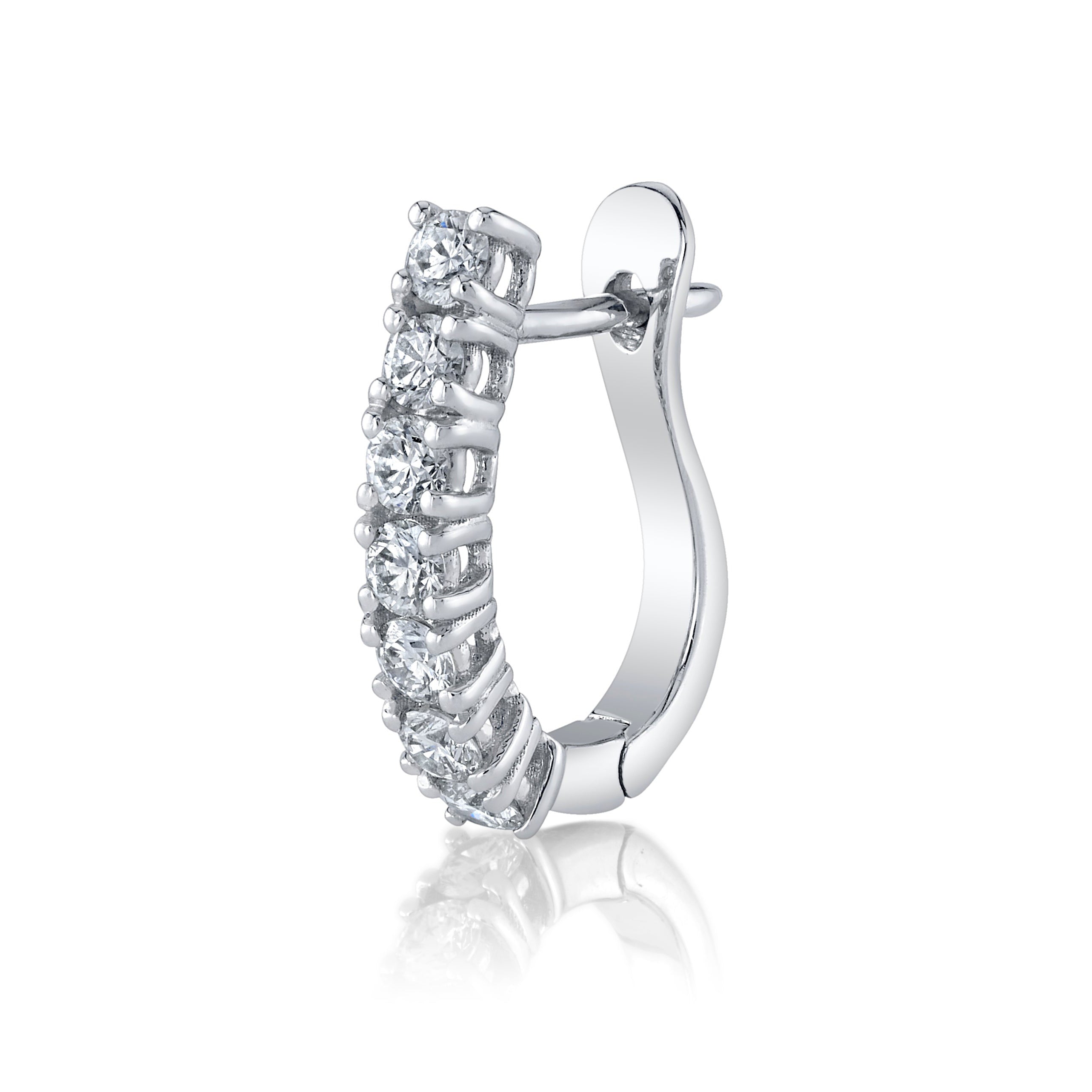 Oval Diamond Huggie Huggie Earrings Roseark Deux Single