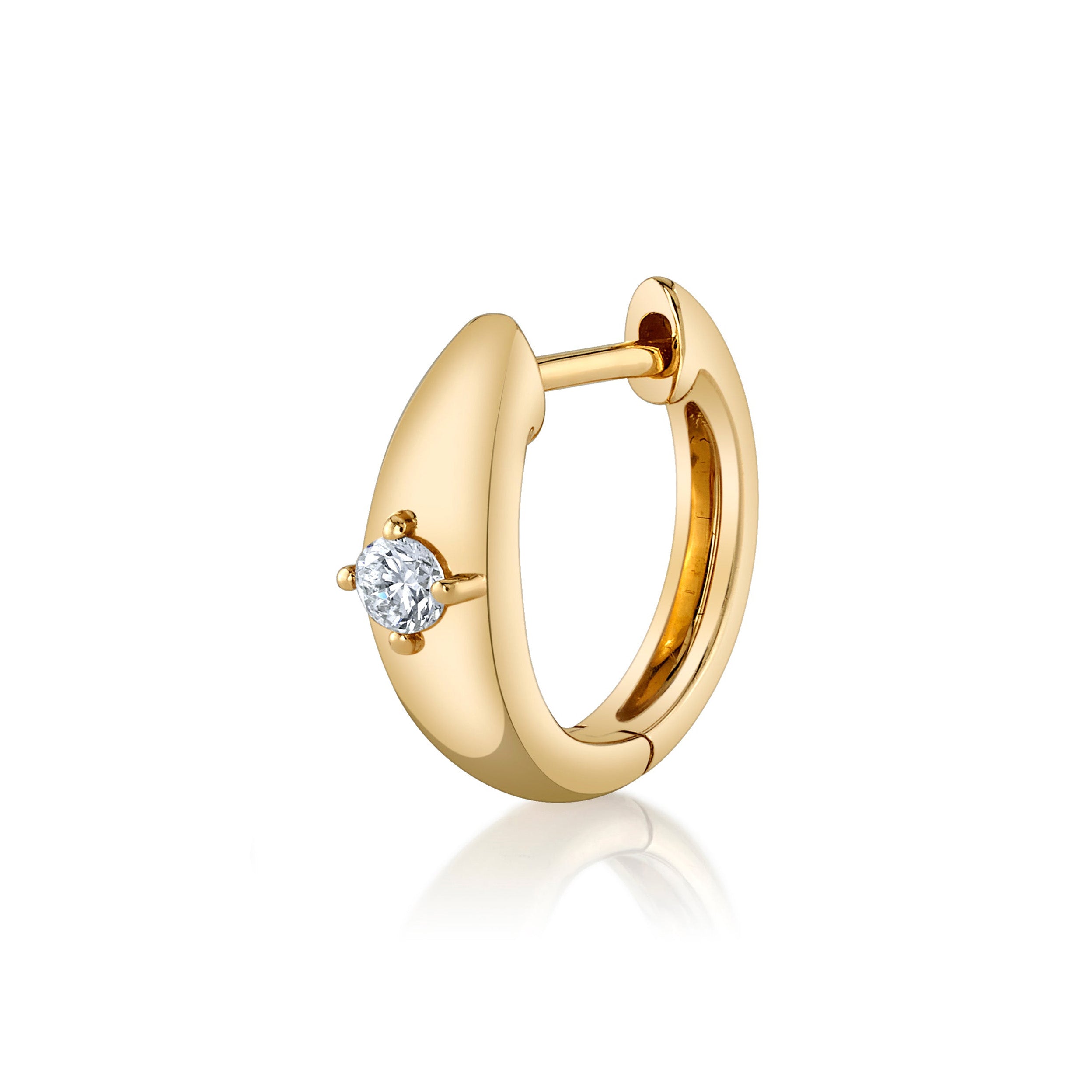 Single Diamond Huggies Huggie Earrings Roseark Deux Single