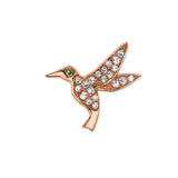 Diamond Hummingbird Stud with Emerald Eye Stud Earrings Roseark Deux Single