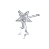 Pave Star Earring Earrings Roseark Deux Single