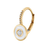 Diamond Enamel Bullseye Huggie Huggie Earrings Roseark Deux Single