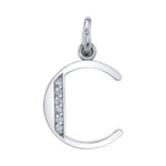 Initial Charm, White Gold, Diamonds Pendant Jill Hoffmeister   