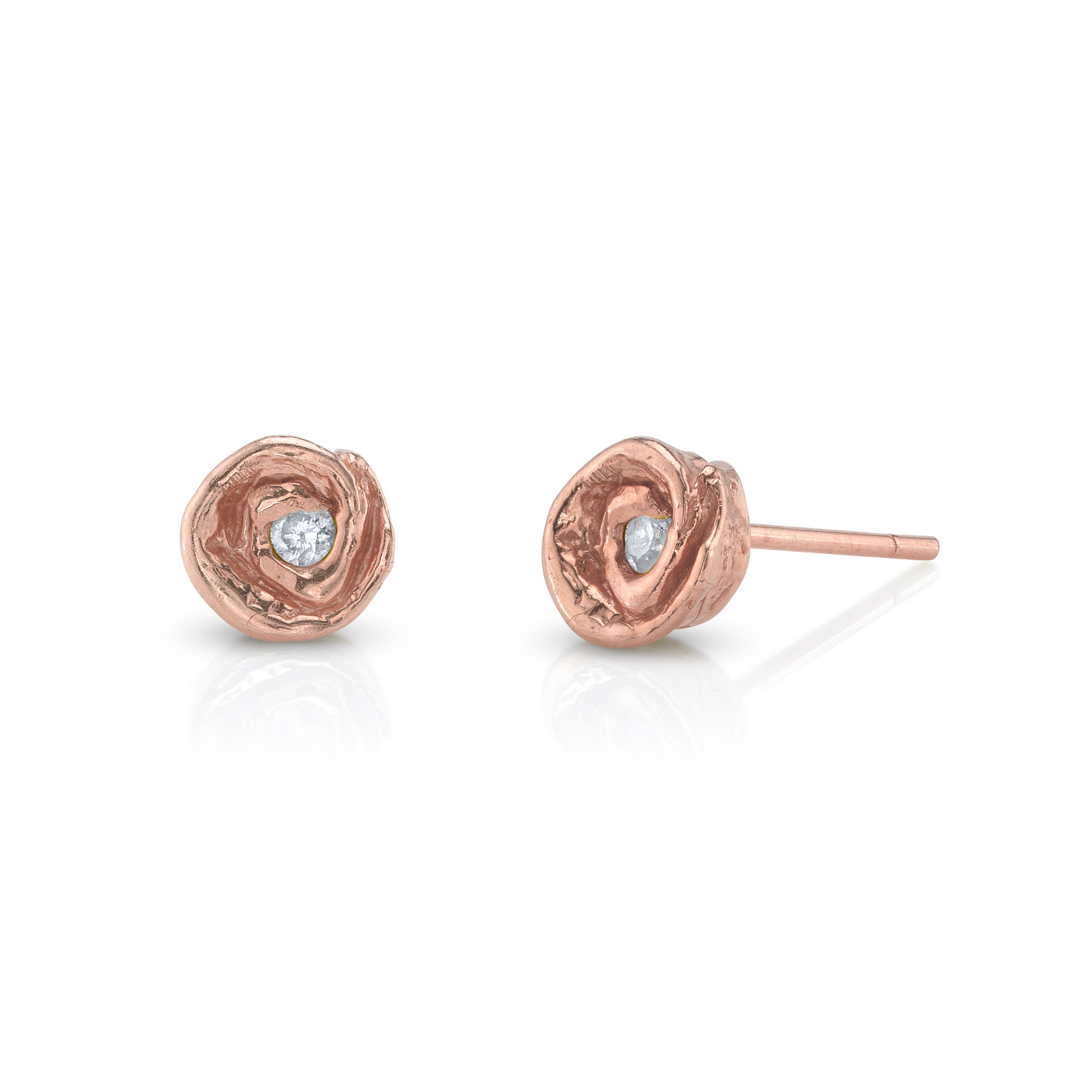 Rosebud Stud, Small Stud Earrings Roseark Rose gold Pair