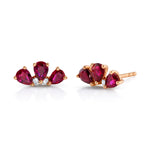 Triple Teardrop Ruby Stud Stud Earrings Roseark Deux Pair