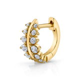 Bezel Diamond Huggie Huggie Earrings Roseark Deux Single