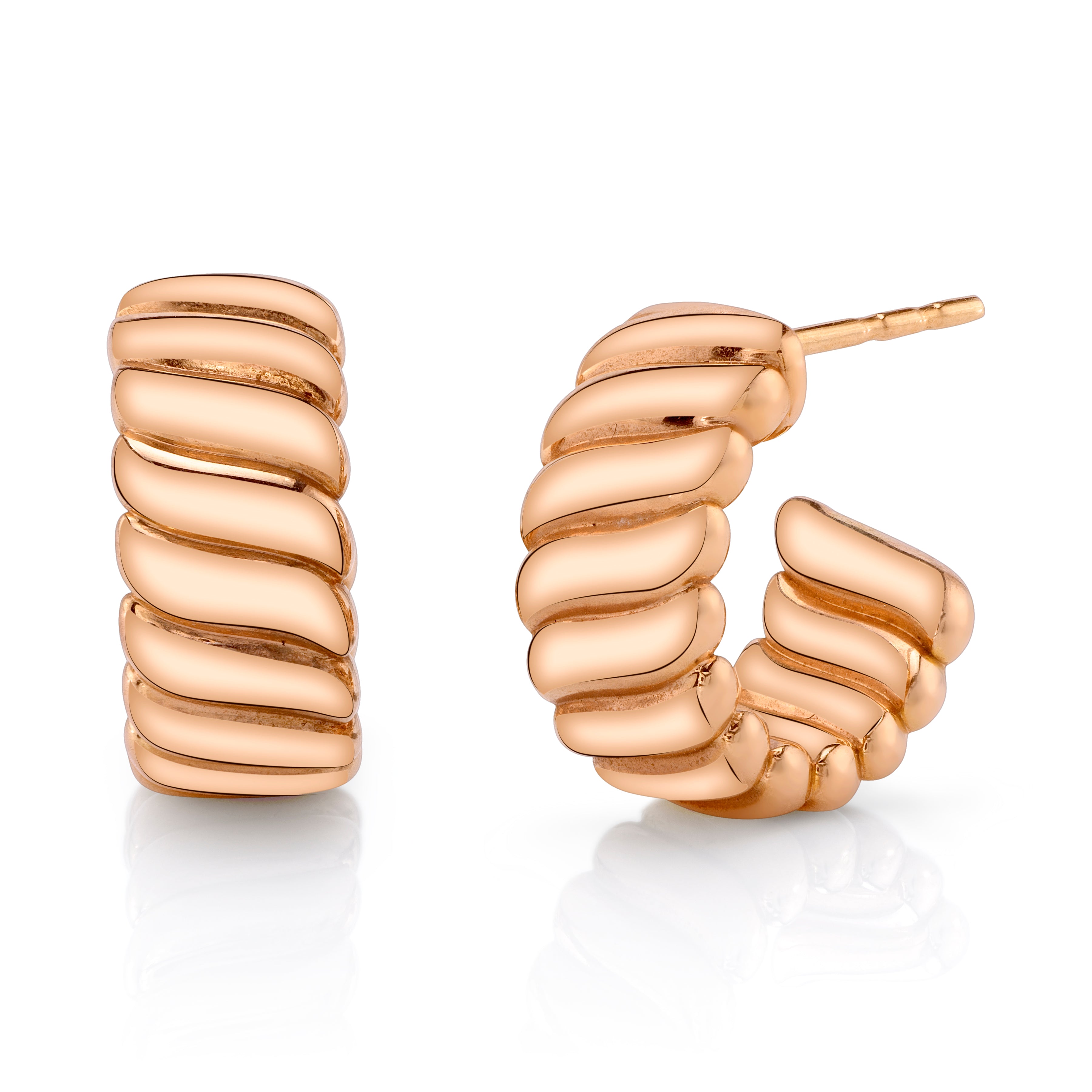 Wave Hoop Hoop Earrings Roseark Deux Pair