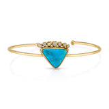 OOAK Turquoise and Diamond Cuff Bangle Jill Hoffmeister