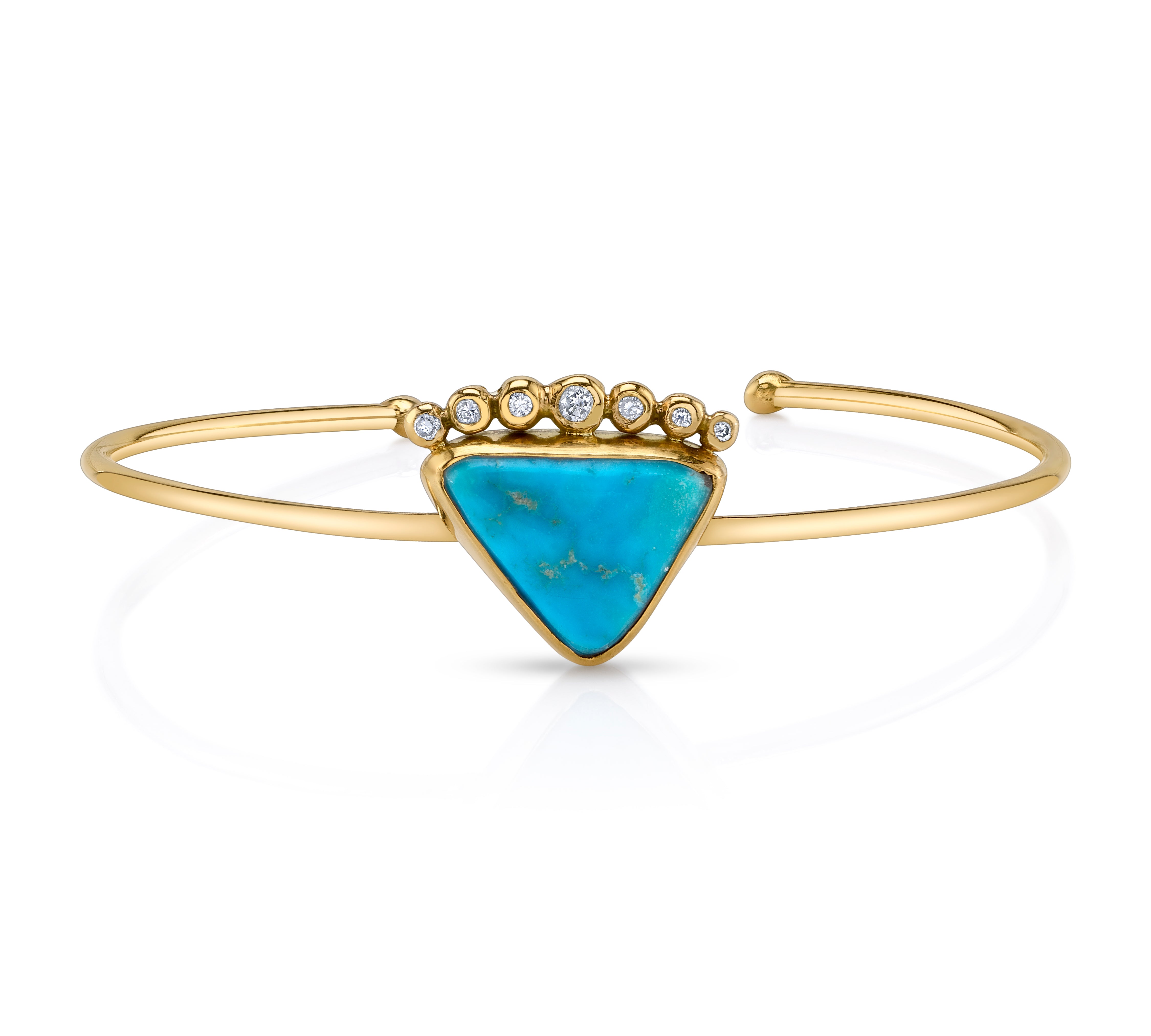 OOAK Turquoise and Diamond Cuff Bangle Jill Hoffmeister