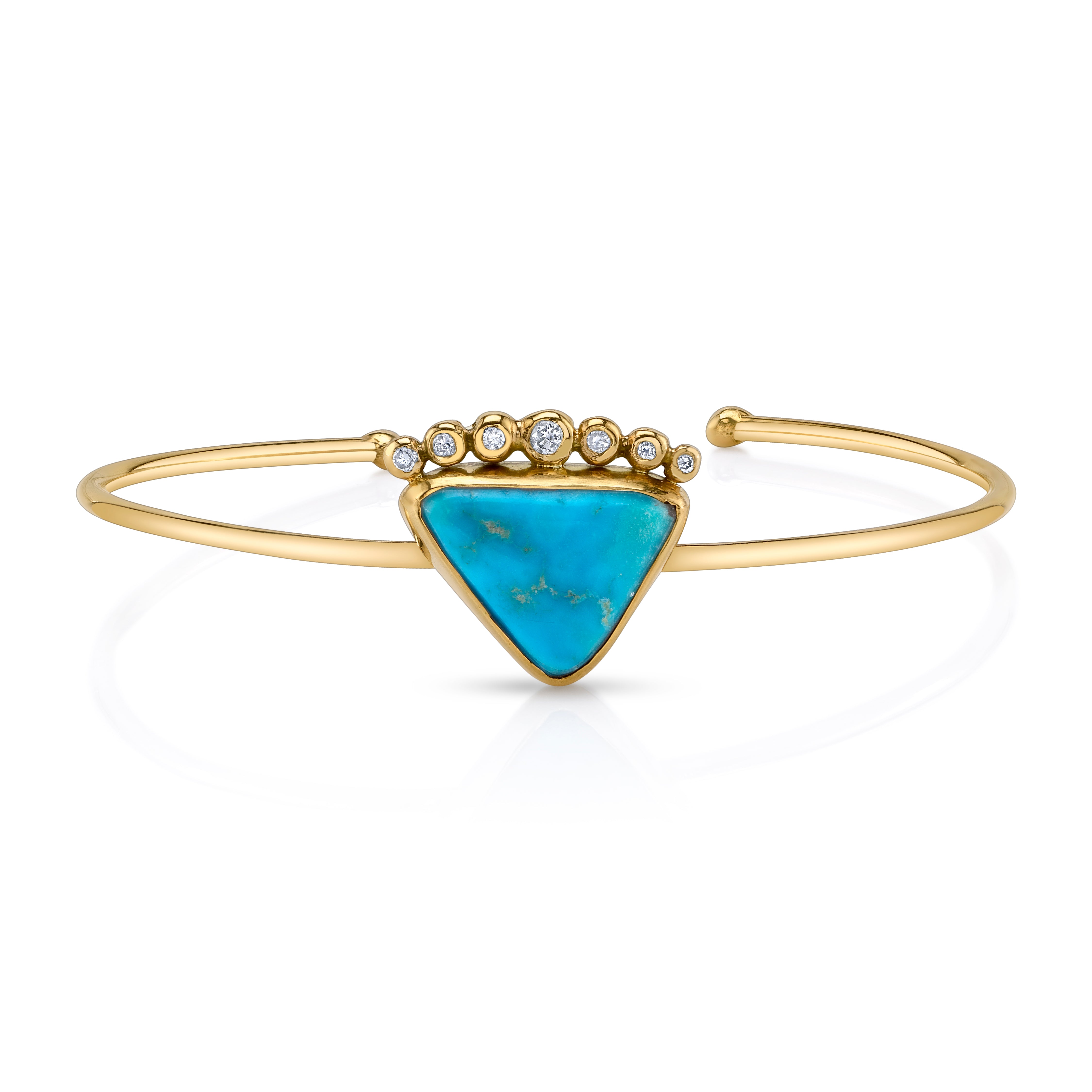 OOAK Turquoise and Diamond Cuff Bangle Jill Hoffmeister