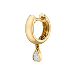 Diamond Pear Drop Huggie Huggie Earrings Roseark Deux Single