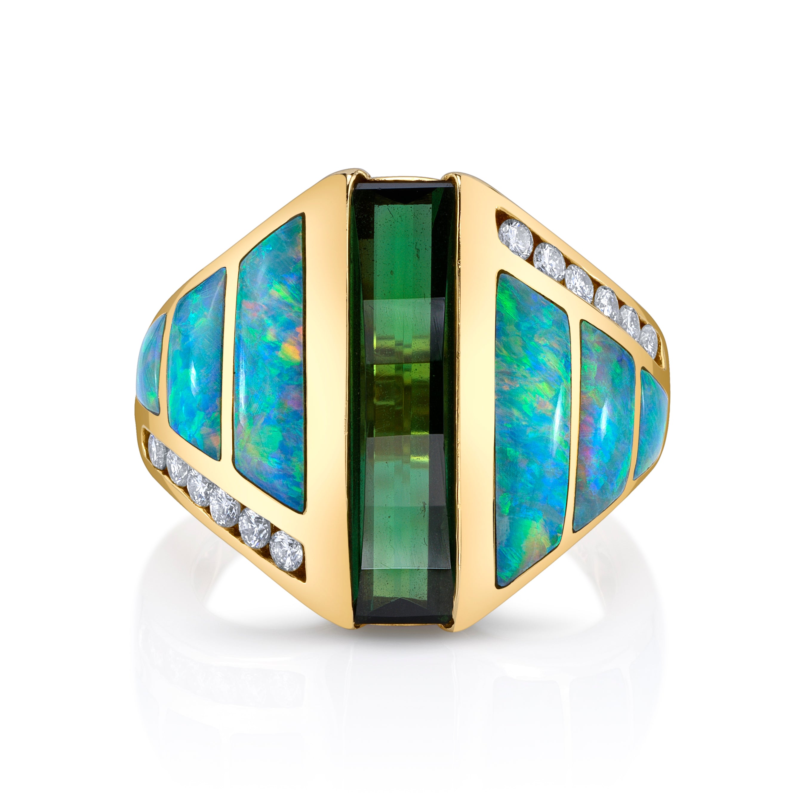 Kabana Opal Tourmaline Estate Ring Statement Ring Roseark Vintage