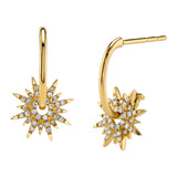 Diamond Star Cluster Hoop Hoop Earrings Roseark Deux Pair