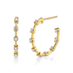 Prong-Set Diamond Hoop Hoop Earrings Roseark Deux Pair