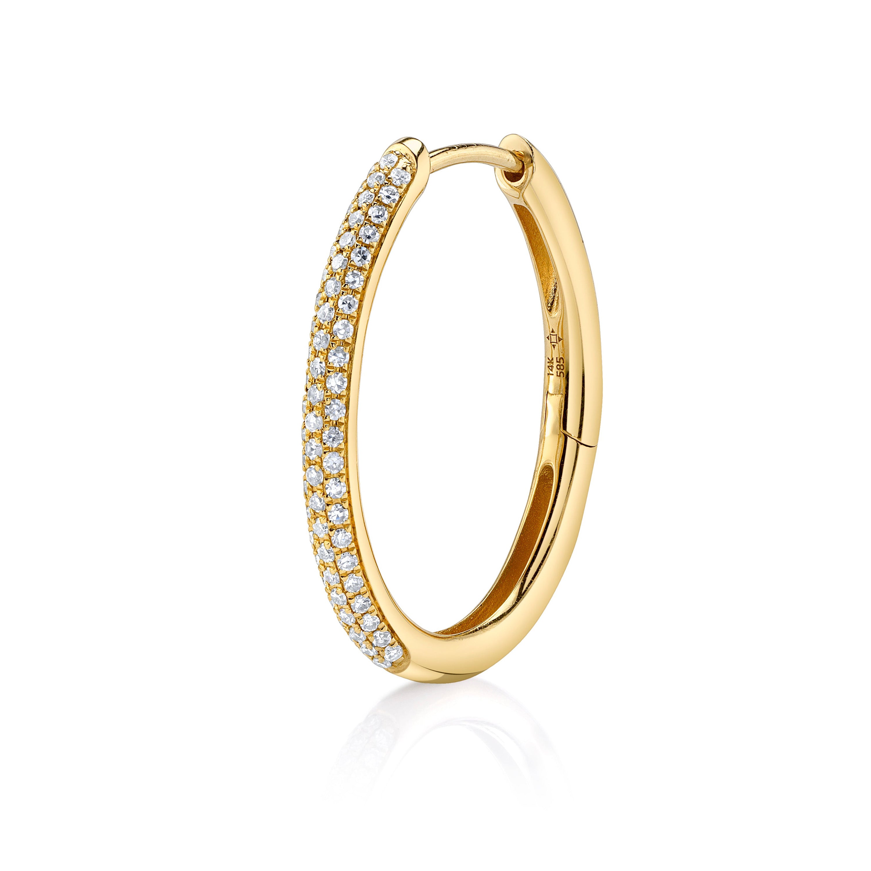 Pave Diamond Bridgette Hoop Hoop Earrings Roseark Deux Single