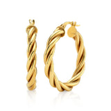 Twist Braided Hoops, Medium Hoop Earrings Roseark Deux