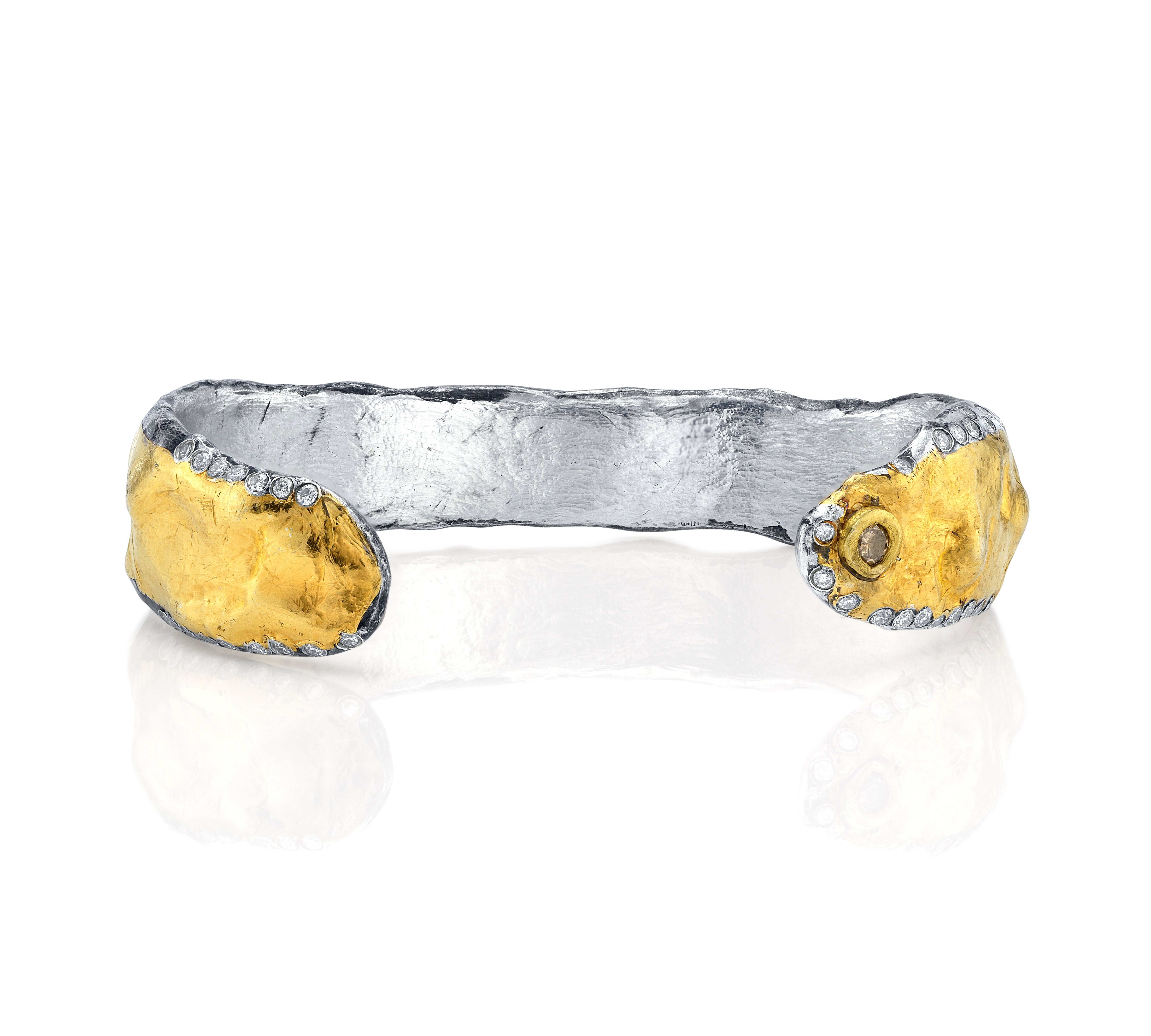 Hammered Bangle, No. 17 Statement Bracelet Stones of Character