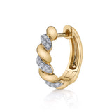 Diamond Twist Hoop Huggie Earrings Roseark Deux Single