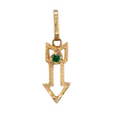 Vintage Arrow Charm with Emerald Charm Roseark Vintage