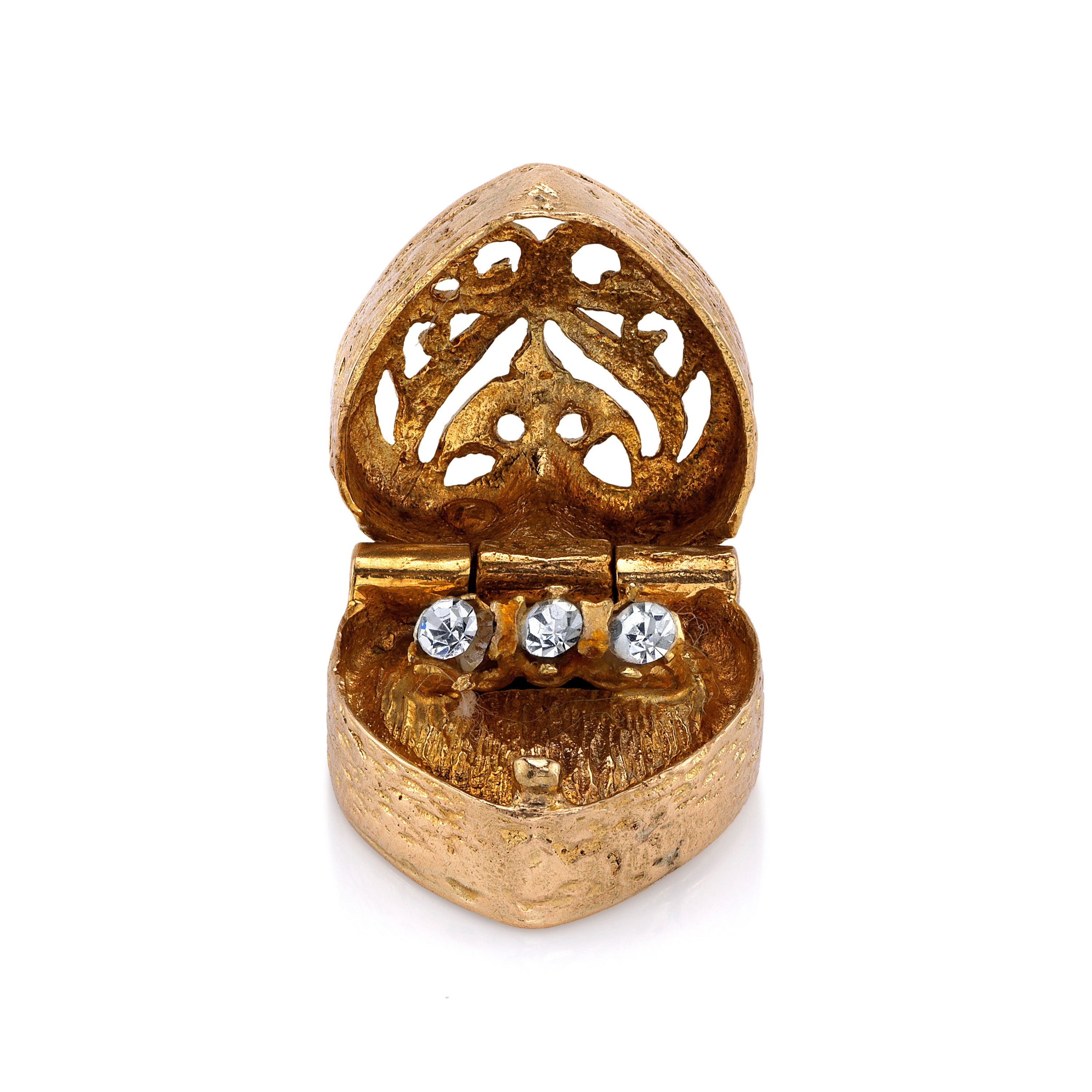 Vintage Heart Ring Box Charm Charm Roseark Vintage