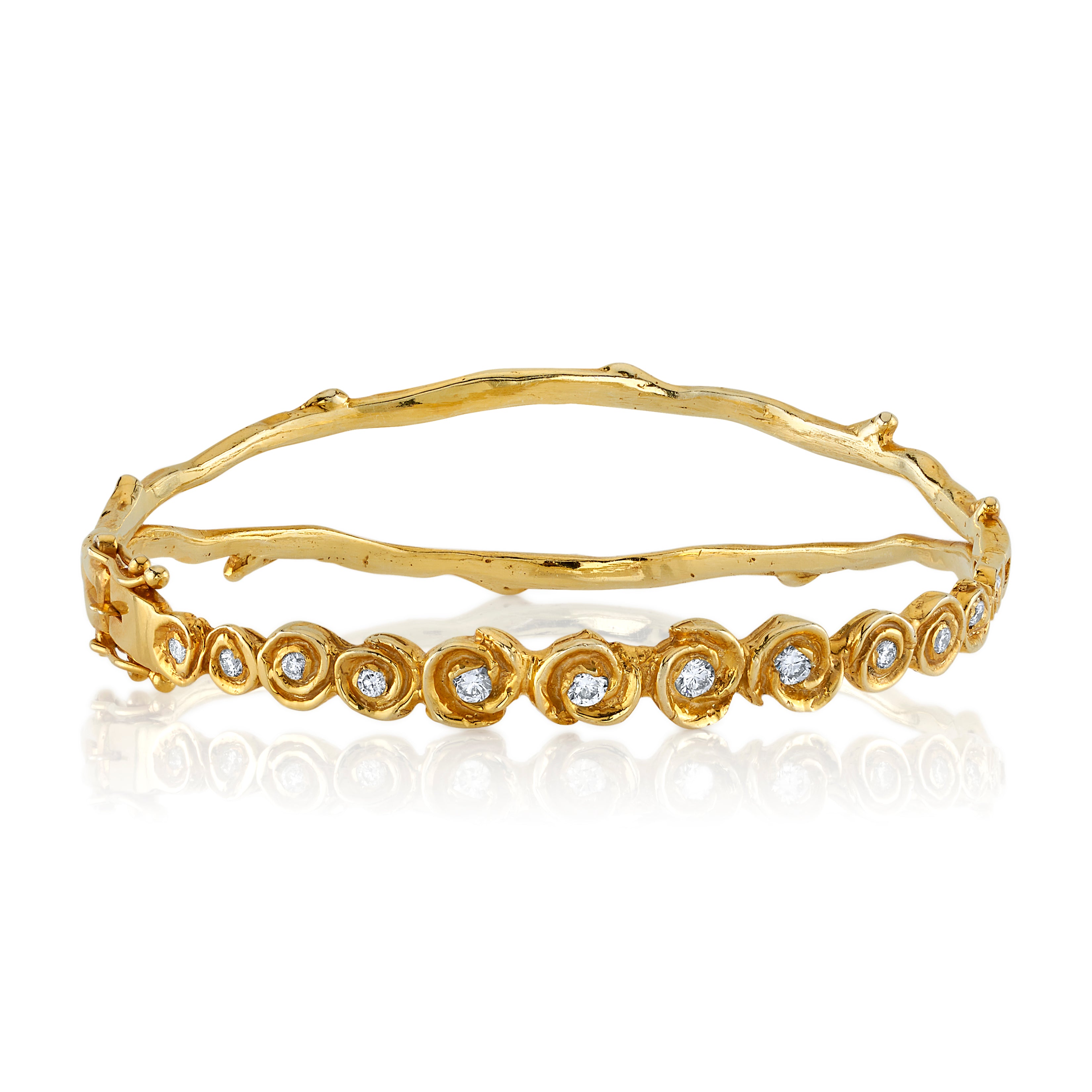 The Dozen Roses Cuff with Diamond Bangle Roseark