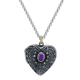 Vintage Sterling Locket with Amethyst