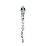 Pave Diamond Hanging Snake Stud Stud Earrings Roseark Deux W.Gold and Sapphire