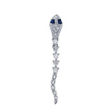 Pave Diamond Hanging Snake Stud Stud Earrings Roseark Deux W.Gold and Sapphire