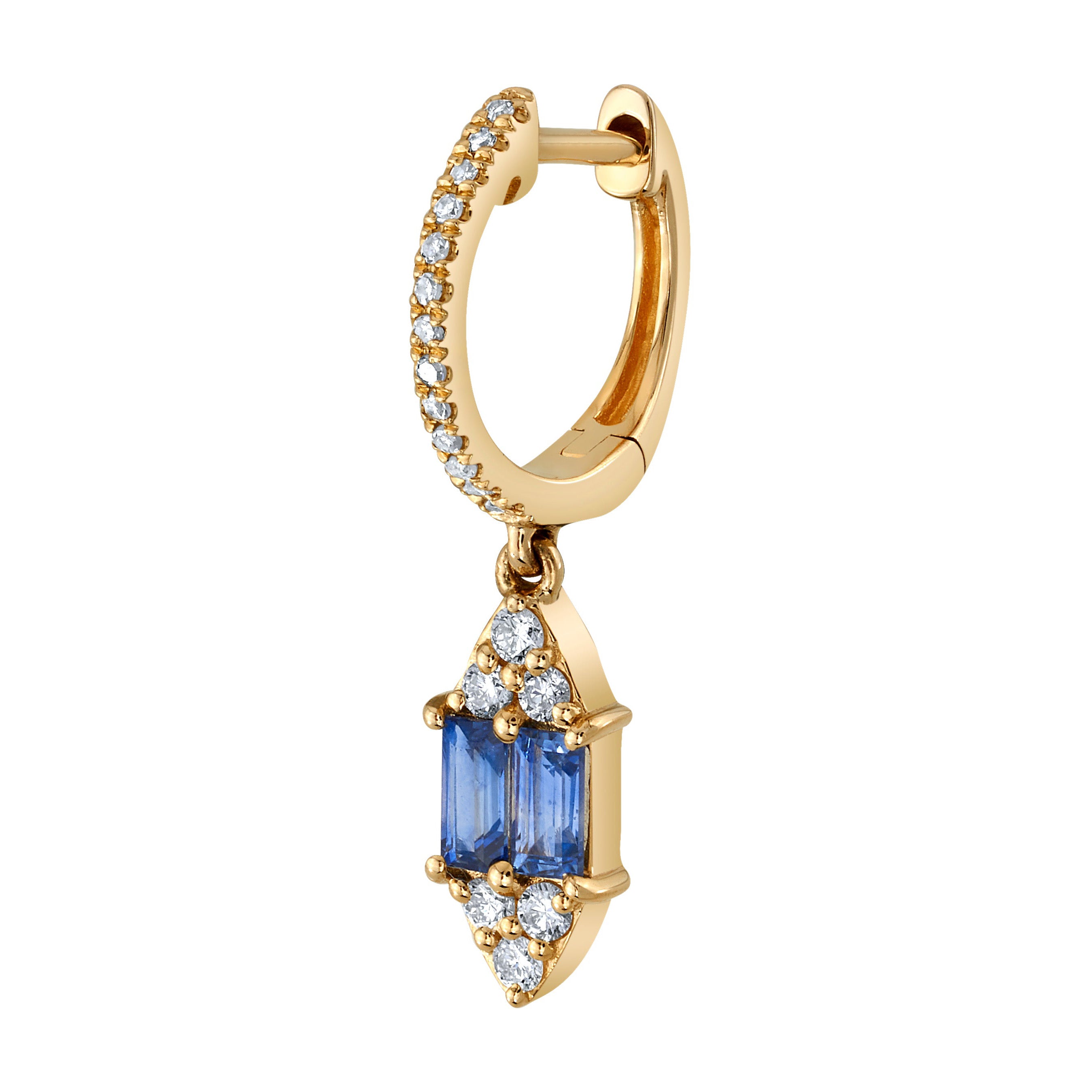 Stone Diamond Headlight-Drop Earring Huggie Earrings Roseark Deux Tanzanite Single