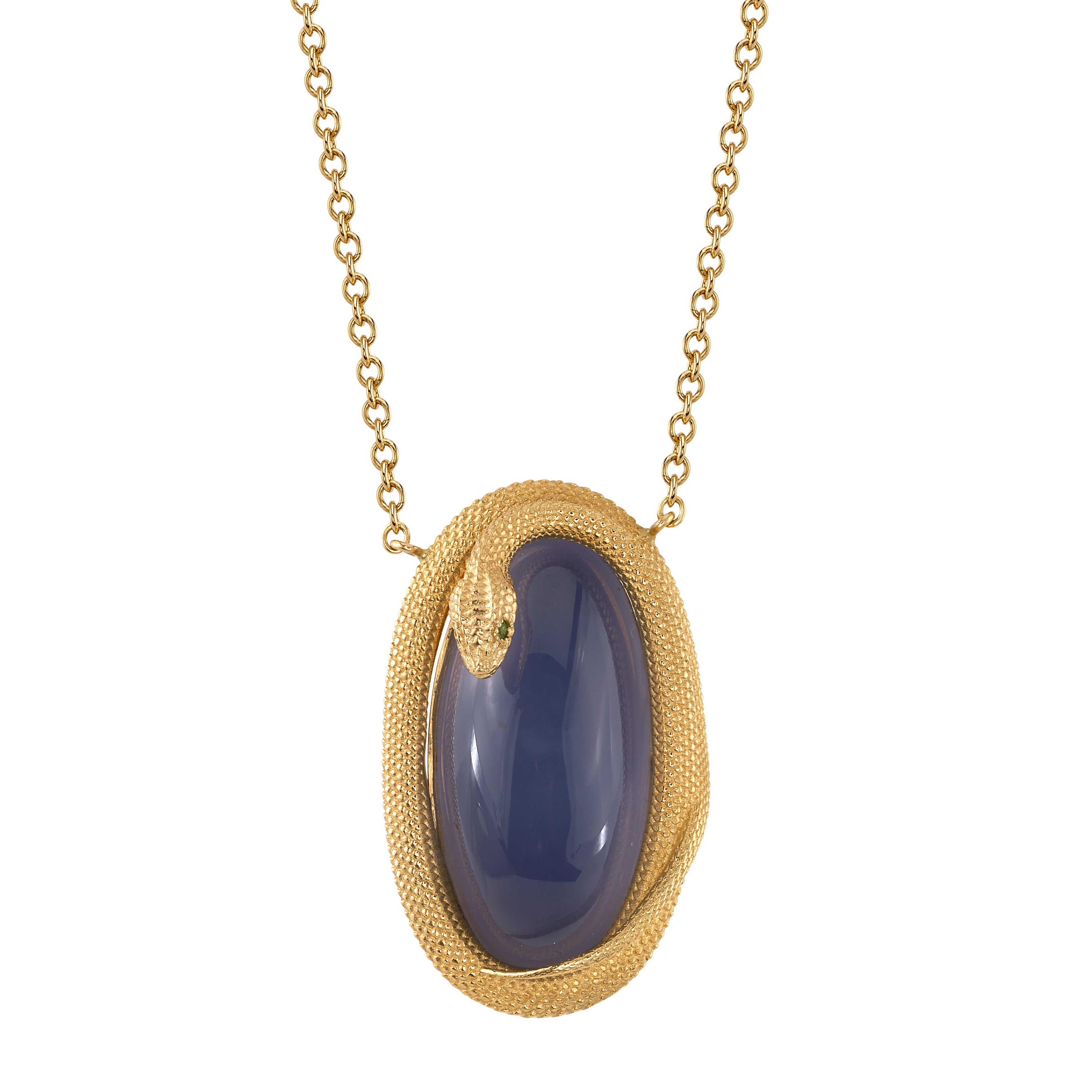 Chalcedony Snake Necklace Pendant Necklace Perez Bitan