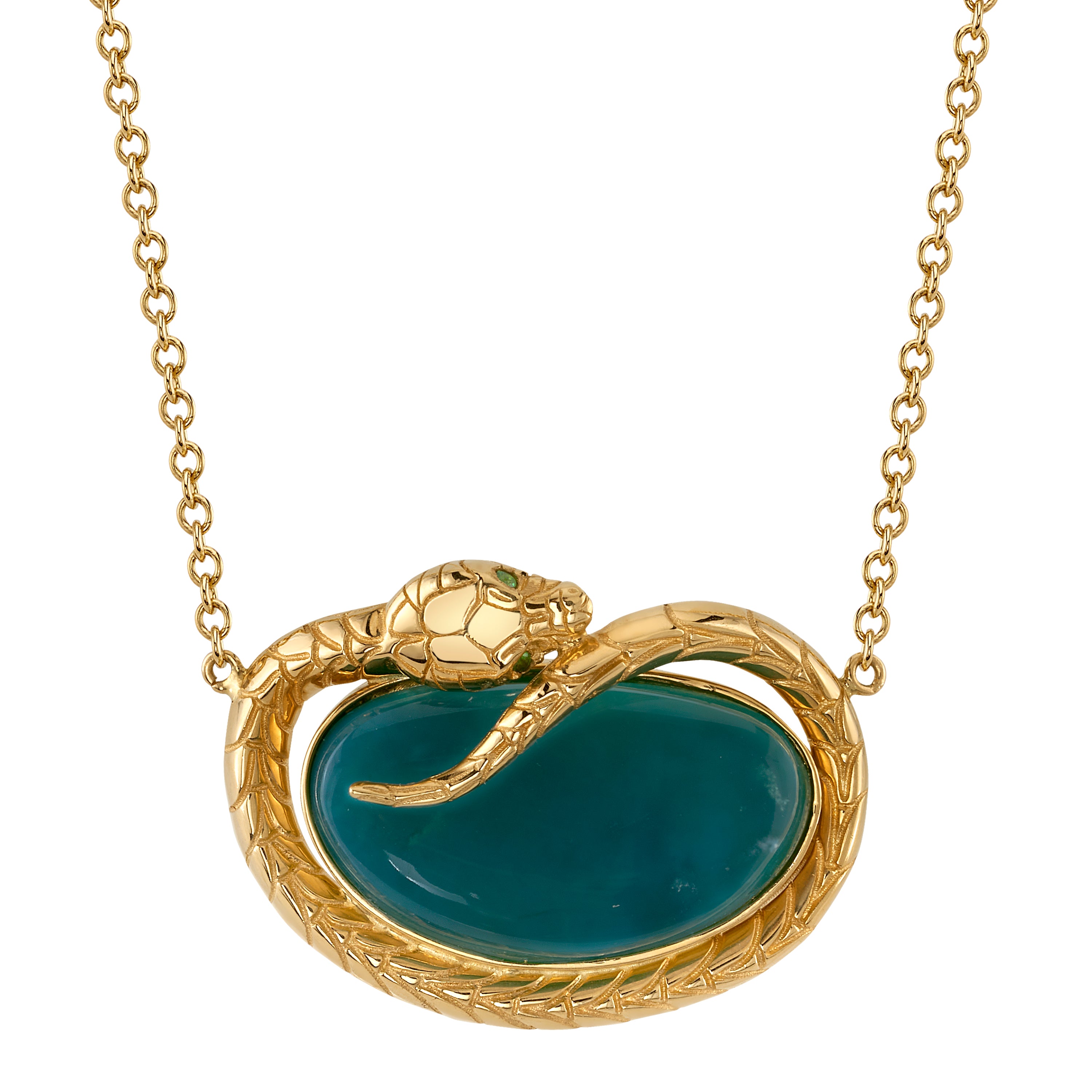 Gem Silica Snake Necklace Pendant Necklace Perez Bitan