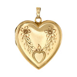 Vintage Heart Flower Locket Charm Roseark Vintage