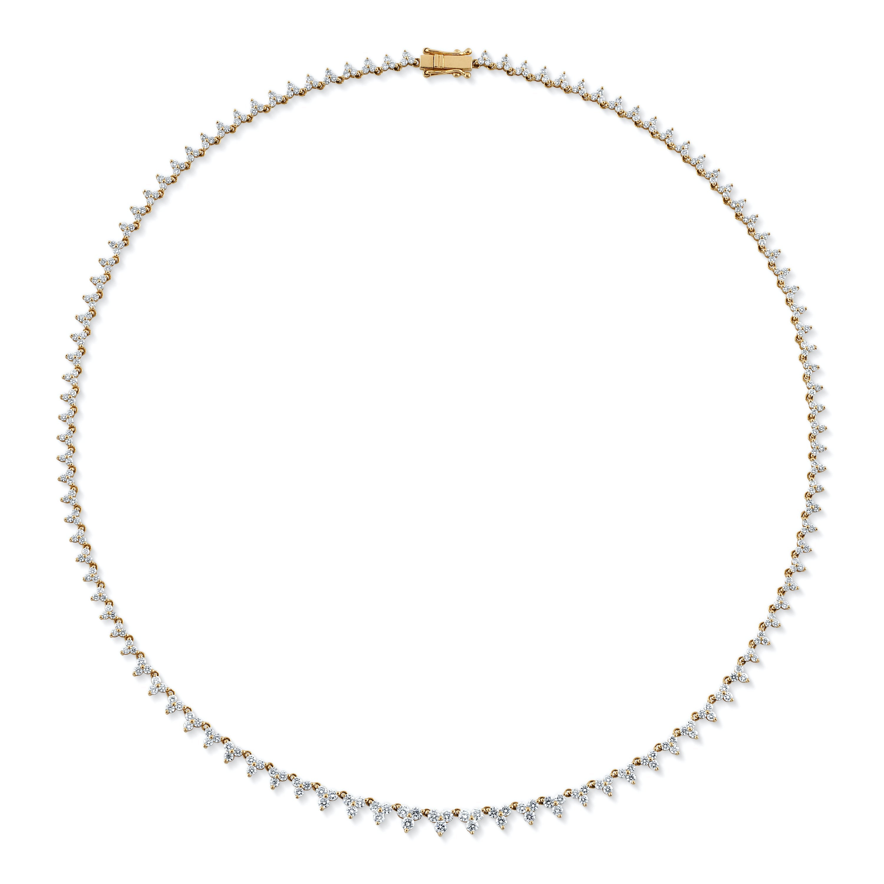 Trio Cluster Tennis Necklace Tennis Necklace Roseark Deux