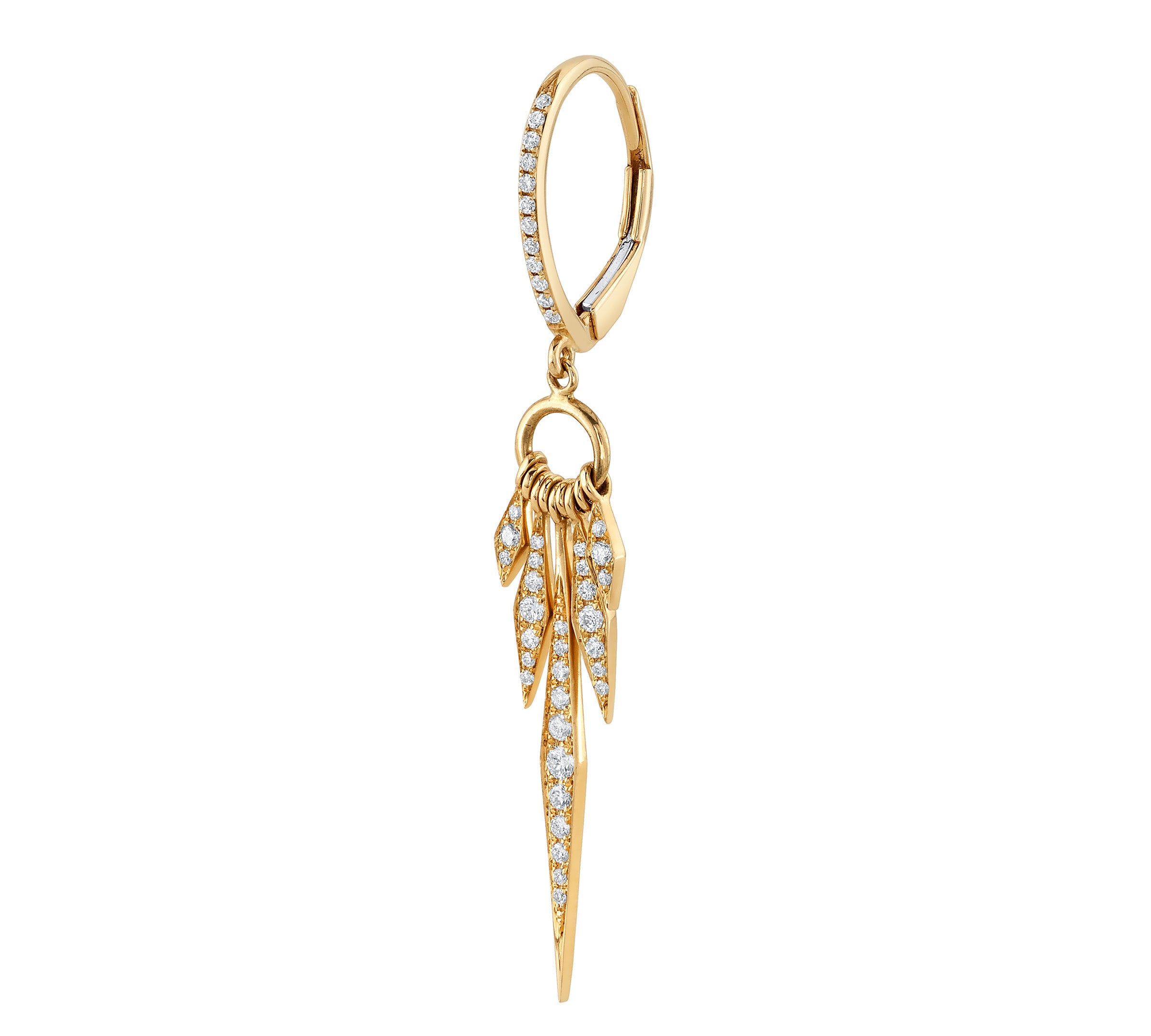 Five-Point Fringe Ring Drop Earring Drop Earrings Roseark Deux Single