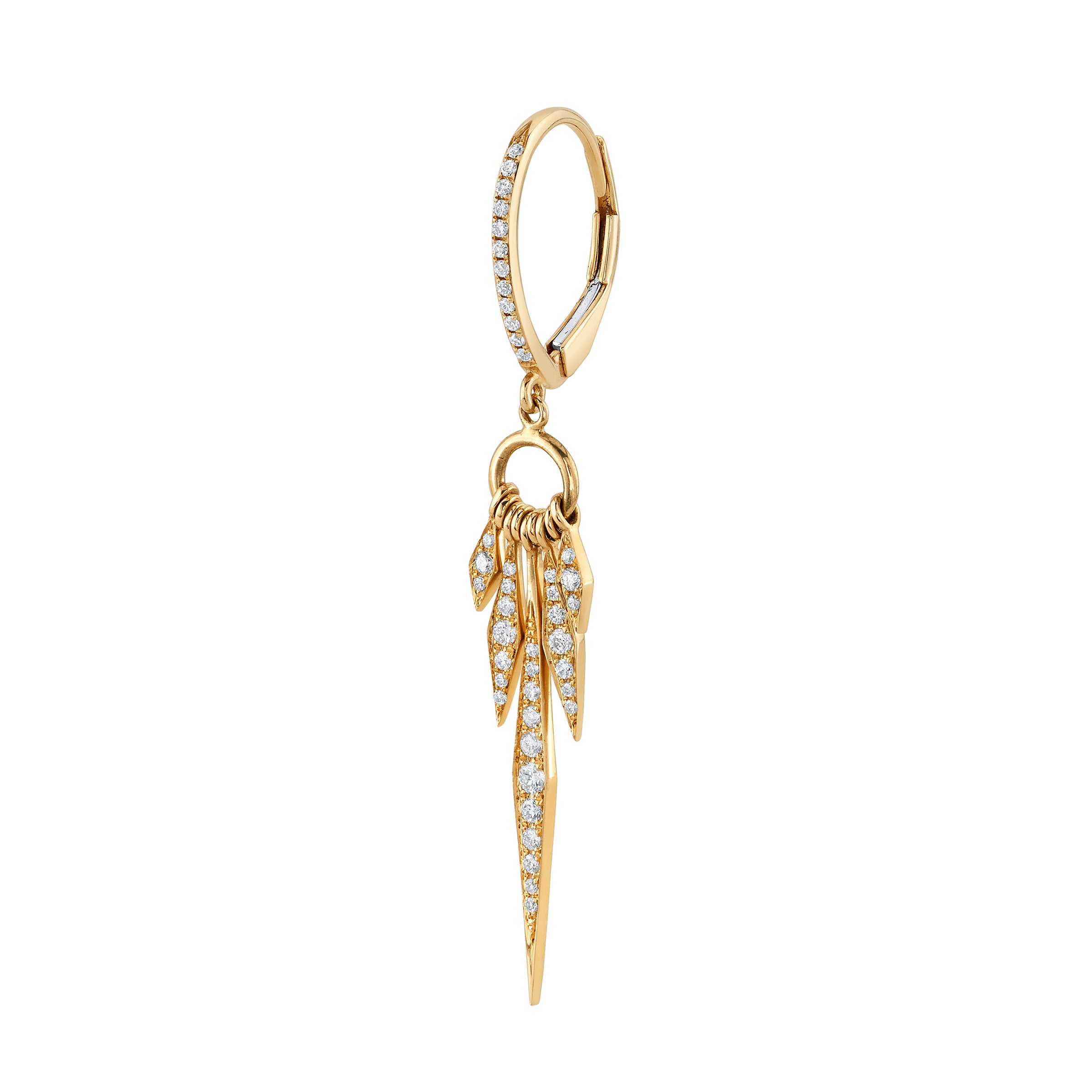 Five-Point Fringe Ring Drop Earring Drop Earrings Roseark Deux Single