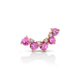 Sapphire Diamond Curved Stud Stud Earrings Roseark Deux Single Left