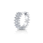 Diamond-Set Spike Huggie Huggie Earrings Roseark Deux White Gold Single