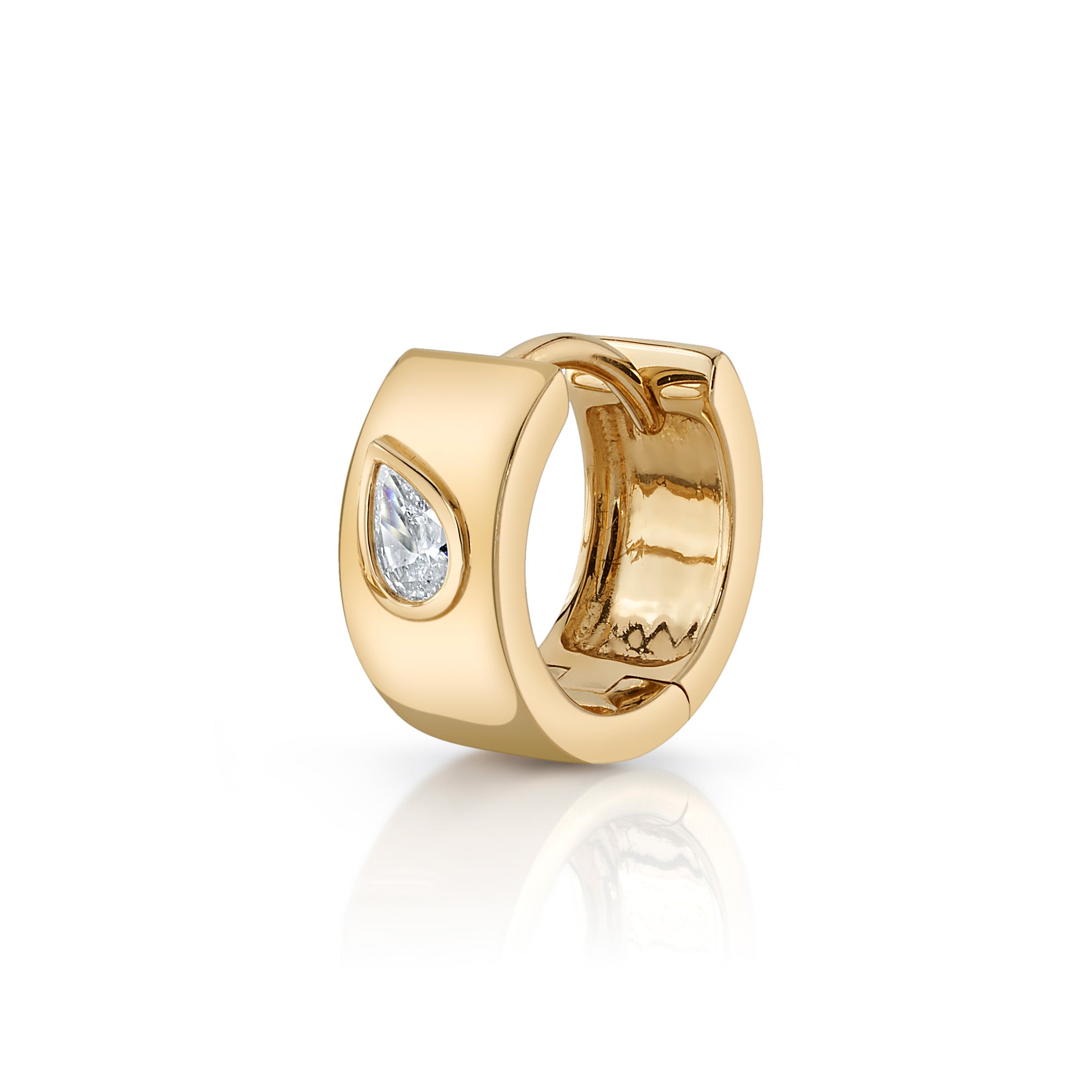 Raindrop Teardrop Diamond Huggie Huggie Earrings Roseark Deux Single