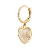 Moonstone Heart Earring Huggie Earrings Roseark Deux Single