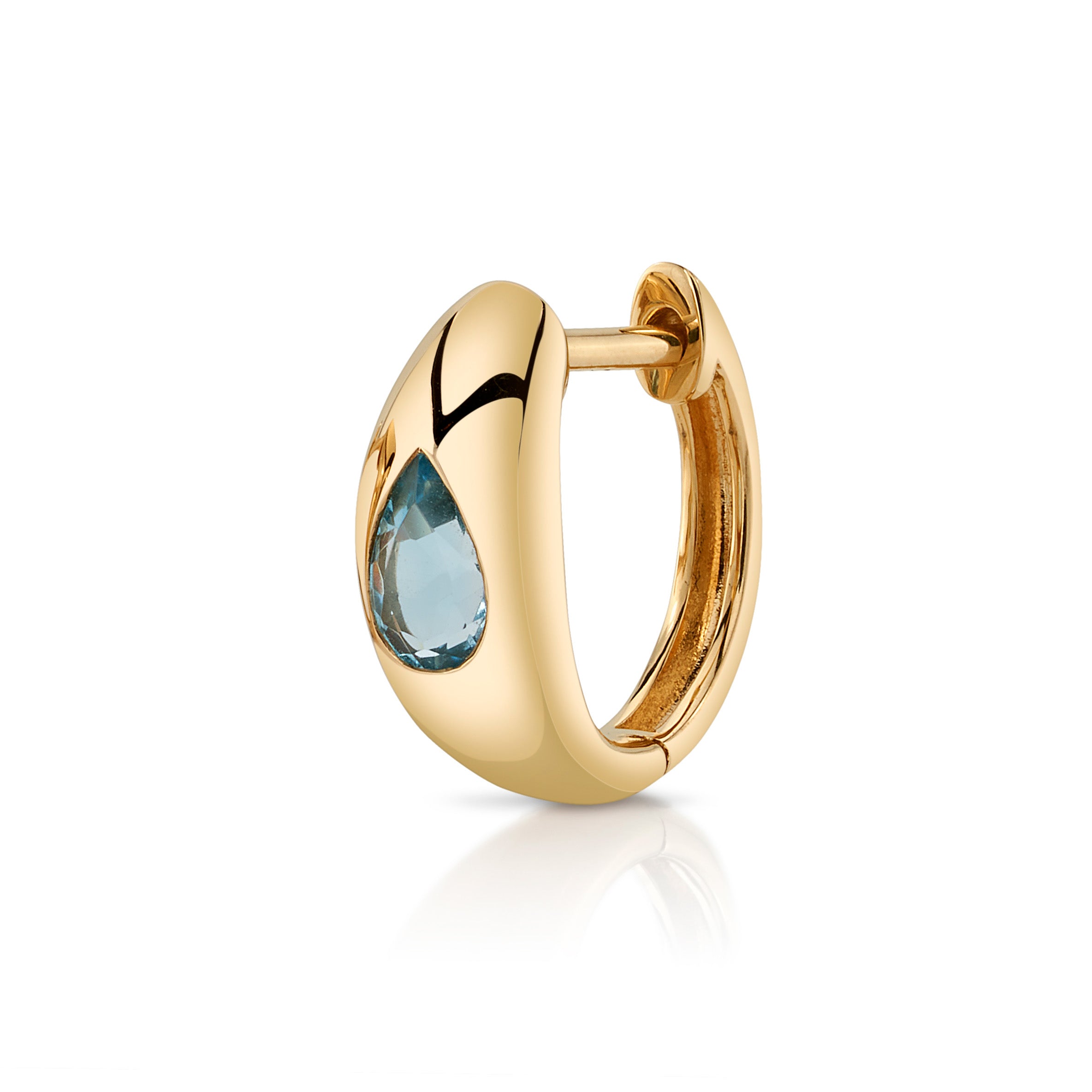 Sapphire Teardrop Huggie Huggie Earrings Roseark Deux Single