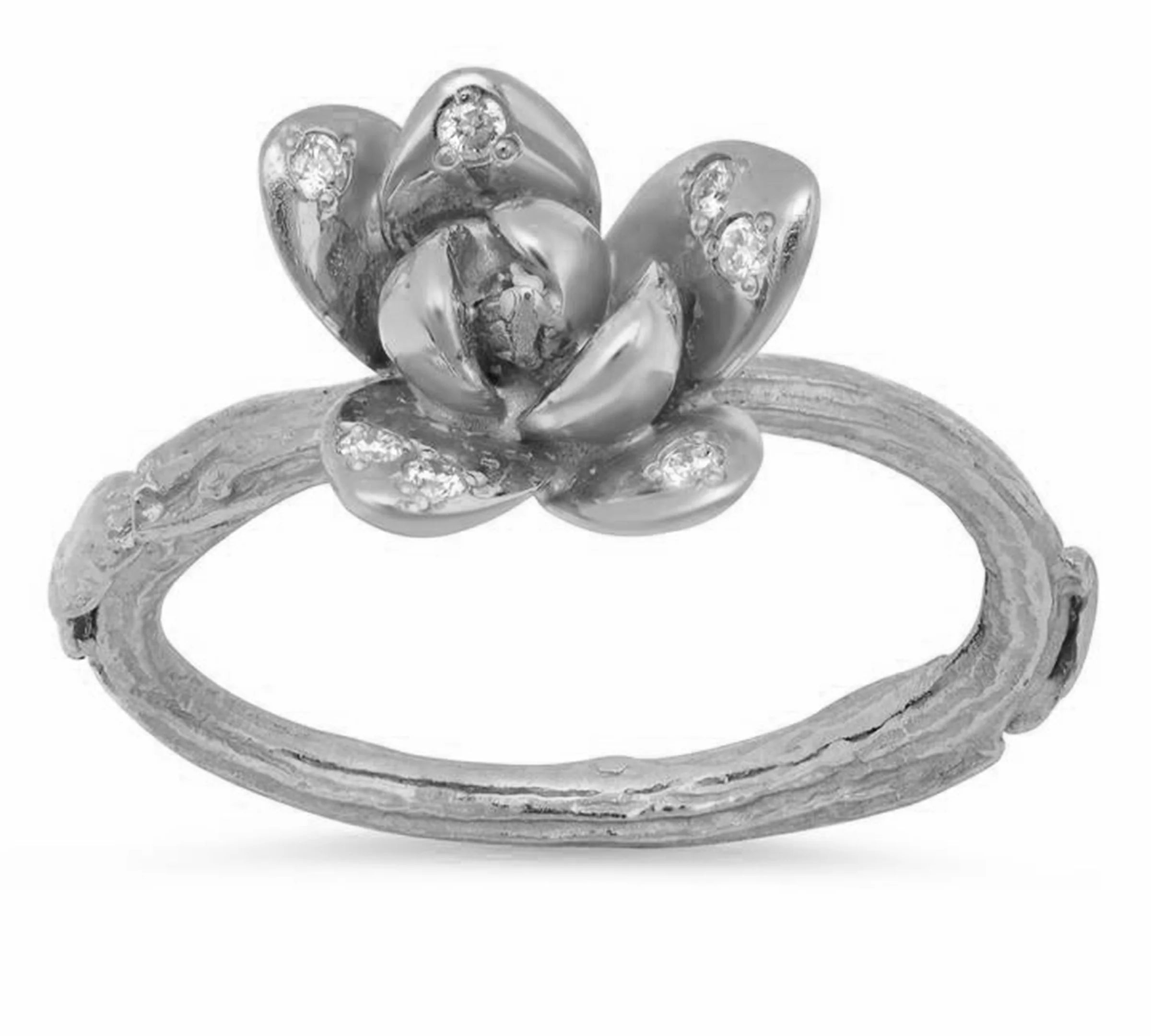 Blossom Ring Statement Elisabeth Bell Jewelry White Gold  