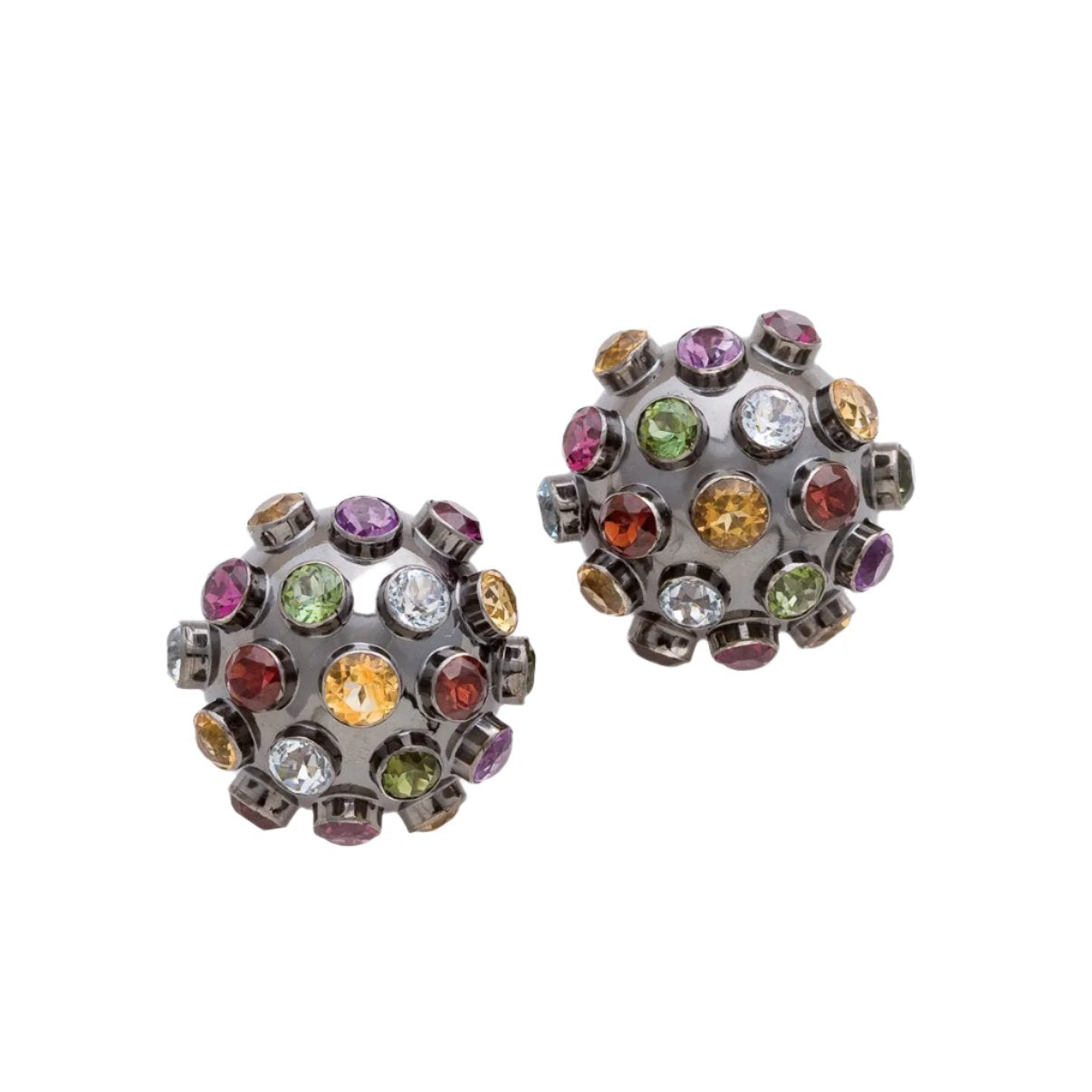 Sphere Earrings with Precious Stones Stud Earrings Carolyn Rodney