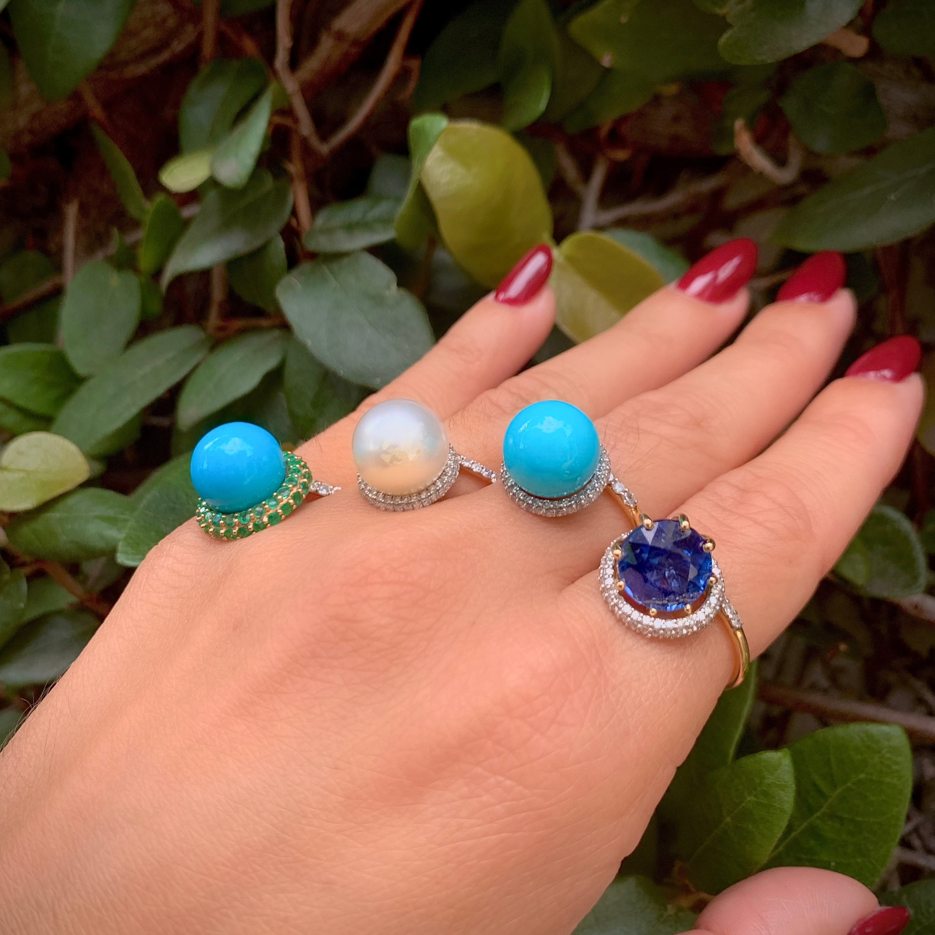 Sleeping Beauty Turquoise and Diamond Classic Twist Ring Ring Carolyn Rodney